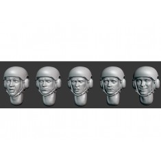 1/35 Russian Tank Crews Heads In Armoured Helmets (No.2)