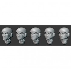 1/35 Russian Tank Crews Heads In Armoured Helmets & Balaclavas (No.2)