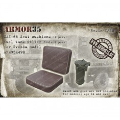 1/35 GAZ-66 Seat Cushions (4pcs) Fuel Tank Filler Neck (2pcs) for Zvezda kit