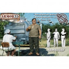 1/43 Retro Civilian Man With Drink ''Life is Good!'' #1