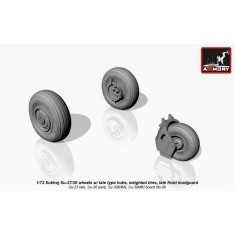 1/72 Sukhoj Su-27/30 Wheels w/Late Type Hubs, Weighted Tyres, Late Front Mudguard