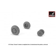 1/72 Fairey "Gannet" Late Type Wheels w/Weighted Tyres (checkerboard pattern)