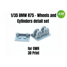 1/35 BMW R75 Wheels and Cylinders Detail set for Great Wall Hobby kit