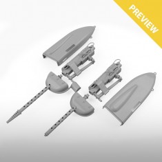1/48 B-25 Mitchell Cheek/Fuselage Gun Packages Detail Set for HK Models Kit