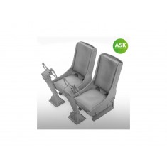 1/48 B-25 Mitchell Pilot Seats without Seat Belts and Control Columns (3D Printed)