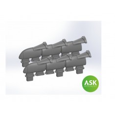 1/72 Spitfire Mk.Vb Exhausts Fishtail type for Eduard kit