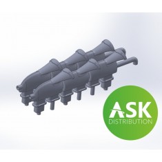 1/72 Spitfire Mk Shrouded Fishtail Exhausts for Eduard kit