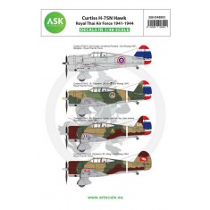 Decals for 1/48 Curtiss H-75N Royal Thai Air Force service 1941-1944