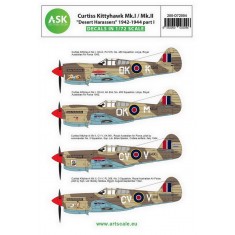 Decals for 1/72 Curtiss Kittyhawk Mk.I / Mk.II "Desert Harassers" 1942-1944 part I