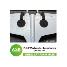1/48 P-40 Warhawk / Tomahawk Foam Flexibel Wheel Bay Mask for Airfix kit