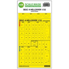 1/32 SB2C-4 Helldiver Double-sided Paint Masking for Infinity kit