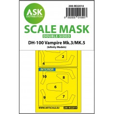 1/32 DH-100 Vampire Mk.5 Double-sided Paint Maskings for Infinity