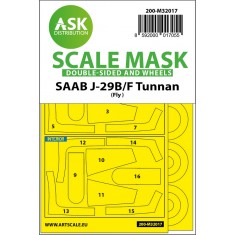 1/32 SAAB J-29B/F Double-sided Paint Maskings for Fly