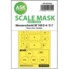 1/32 Messerschmitt Bf 109E-4 & E-7 One-sided Paint Maskings for Hobby2000, Dragon, HGW kit