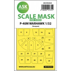 1/32 P-40M Warhawk One-sided Paint Maskings for Hasegawa