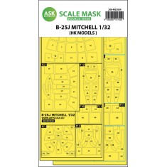 1/32 B-25J Mitchell Double-sided Masking for HK Models