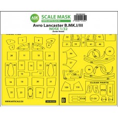 1/32 Avro Lancaster Nose kit Express Self-adhesive Masking for Border Model