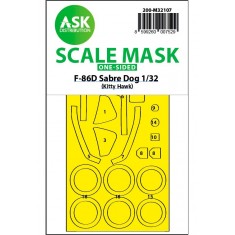 1/32 F-86D Sabre Dog One-sided Express Fit Mask for Kitty Hawk kits