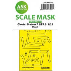 1/32 Gloster Meteor F.8/FR.9 One-Sided Express Fit Mask for Revell Kit