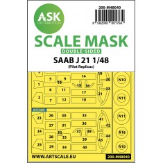 1/48 SAAB J21 Double-sided Paint Masking for Pilot Replicas kits