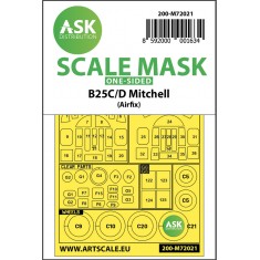 1/72 B-25C/D Mitchell One-sided Paint Masking for Airfix