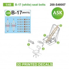 1/48 B-17 (White) Seat Beltsed 3D-printed Decals