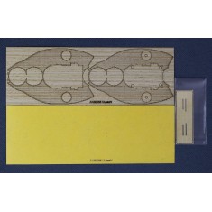 Musashi Wooden Deck w/Masking Sheet & Photoetch for Fujimi #421612 kit (2in1)