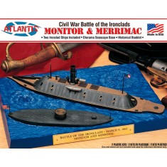 Civil War Battle of the Ironclads Set - 1/210 Monitor, 1/300 Merrimack & Diorama Base