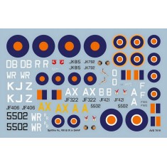 Decals for 1/72 Supermarine Spitfire MK. V, VIII & IX in SAAF