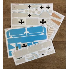 1/24 Fokker Dr.I Blue Paint On Linen Undersurfaces, Insignia Fields Decals for Meng kits
