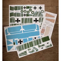 1/24 Fokker Dr.I Streaking Camouflage, Blue Paint "B" Decals for Meng kits
