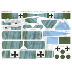 1/32 Fokker F.i 102/17 Rittmeister Manfred Von Richthofen & Kurt Wolff Decals for Roden