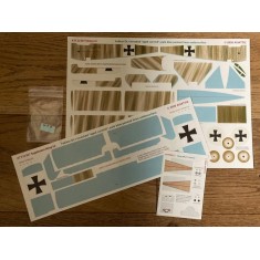 1/32 Fokker Dr.i Streaked Camo Aged Varnish Pale Blue Linen Under Surfaces Decal for Meng