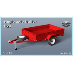 1/24 Single Axle Trailer (Length: 16cm)