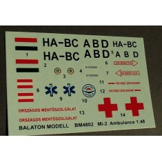 1/48 Hungarian Mi-2 Ambulance Markings Decal