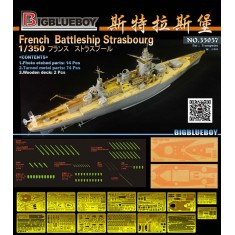 1/350 French Navy Battleship Strasbourg Detail Set w/Wooden Deck for HobbyBoss Kits