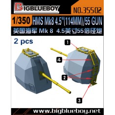 1/350 HMS Mk8 4.5" (114mm)/55 Gun (2pcs)