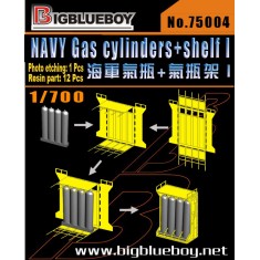 1/700 Navy Gas Cylinders & Shelf Vol.I (resin part: 12pcs, PE: 1pc)