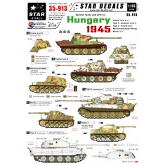 1/35 German Tanks 1945 Decals for Panther Ausf G/Tiger II/Marder II in Hungary & Balaton 