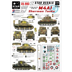 Decals for 1/35 US M4A1 Sherman Tanks in Italy