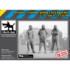 1/72 Drivers / Civilian Pilots (2x 3 figures)
