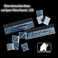 1/35 25mm Ammunition Boxes (8pcs) and Spent 25mm Rounds (44 castings)