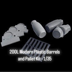 1/35 200L Modern Plastic Barrels and Pallet Kit