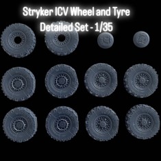 1/35 Stryker ICV Wheel and Tyre Detailed Set for AFV Club M1126
