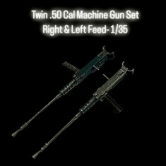 1/35 Twin .50 Cal Machine Gun Set Right and Left Feed