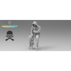 1/16 WWII German Totenkopf Winter Tank Rider #11 with MG42