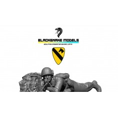 1/48 Vietnam US 7th Cavalry Prone Machine Gunner Figure