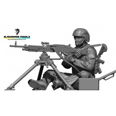 1/48 Modern French 1st Parachute Hussars Regiment MAG58 Gunner #03