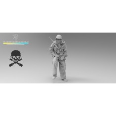 1/48 WWII German Totenkopf Winter Sidecar Driver Figure