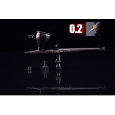 Black Flame 0.2mm Dual Action Airbrush w/9cc Cup [Pro]